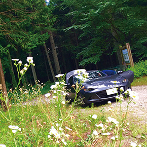 趣味の車で友達とドライブ 写真